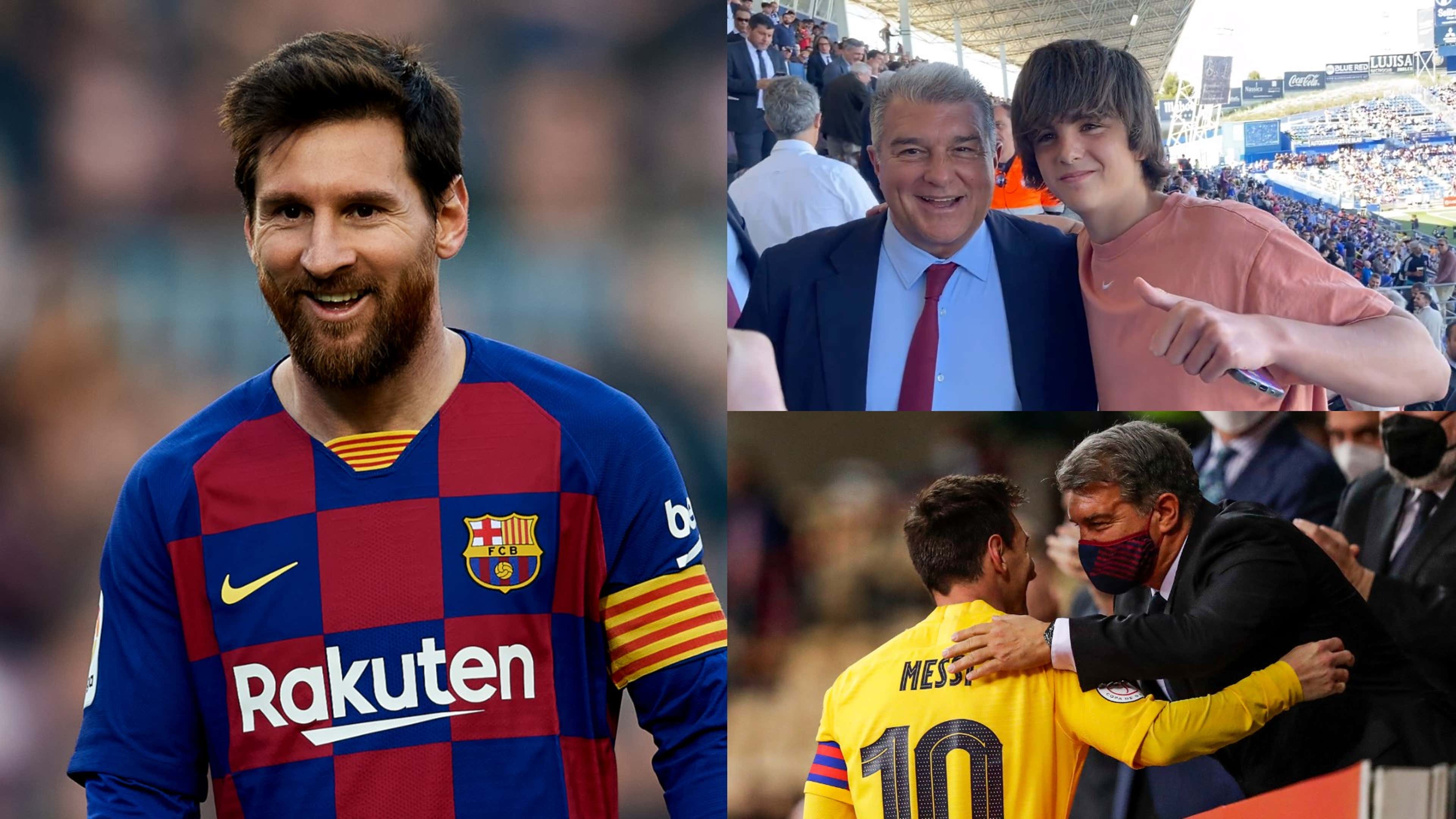 Lionel Messi Barcelona Joan Laporta fan split