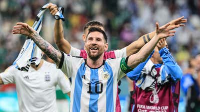 Lionel Messi celebrate Argentina Mexico World Cup 2022