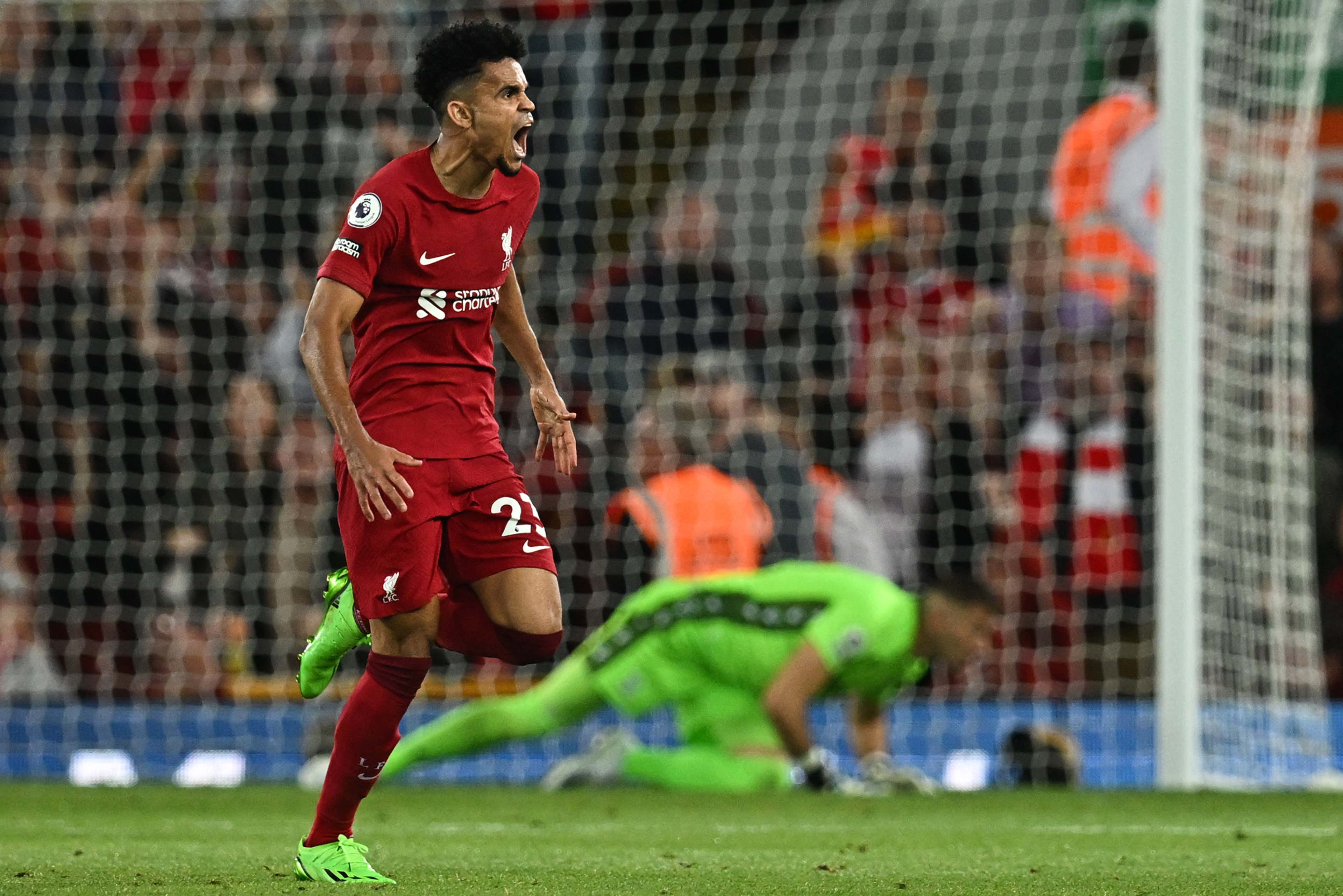 Luis Diaz celebrates Liverpool 2022-23