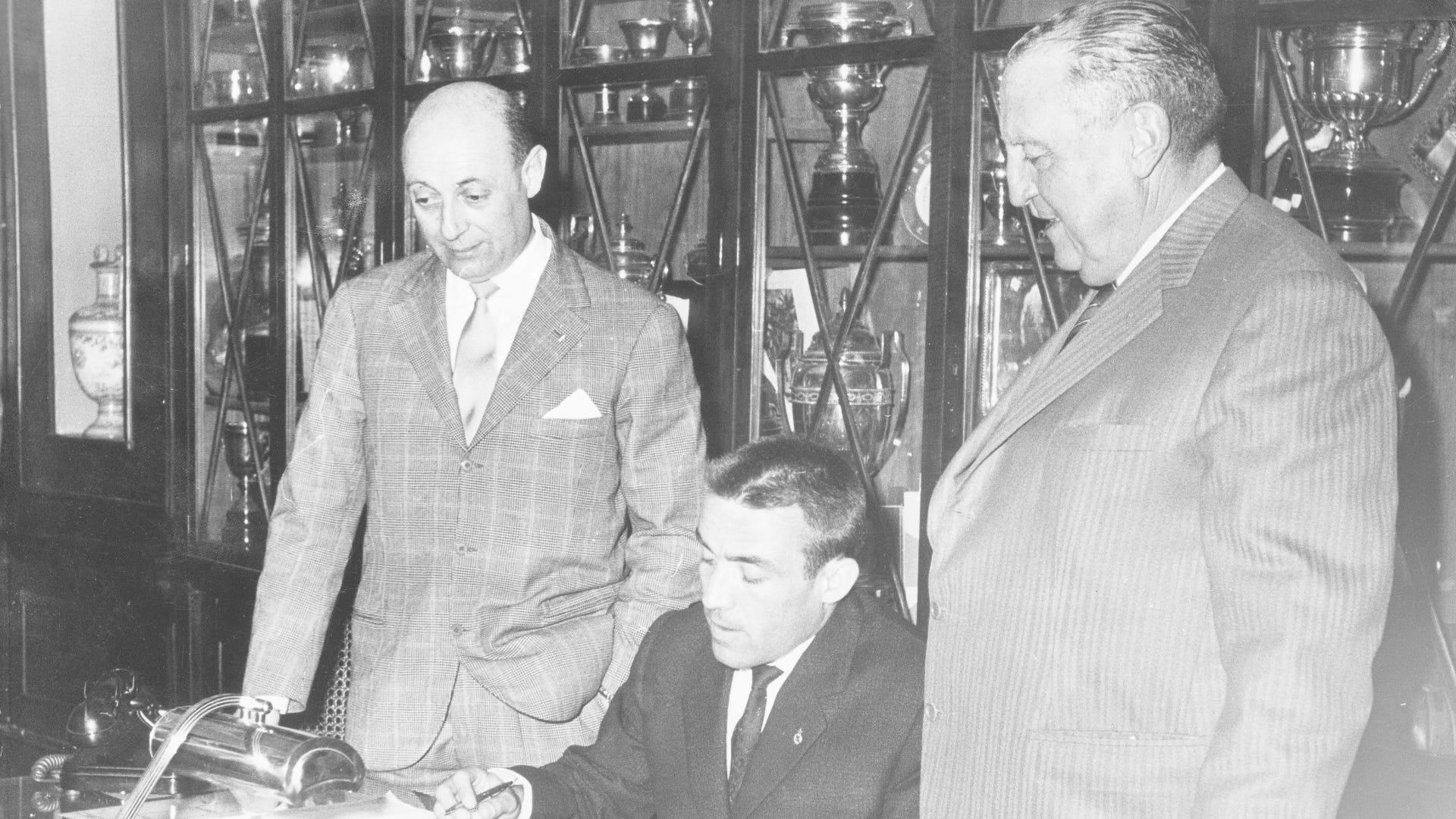 Santiago Bernabéu junto a Luis del Sol y Angelo Filippo