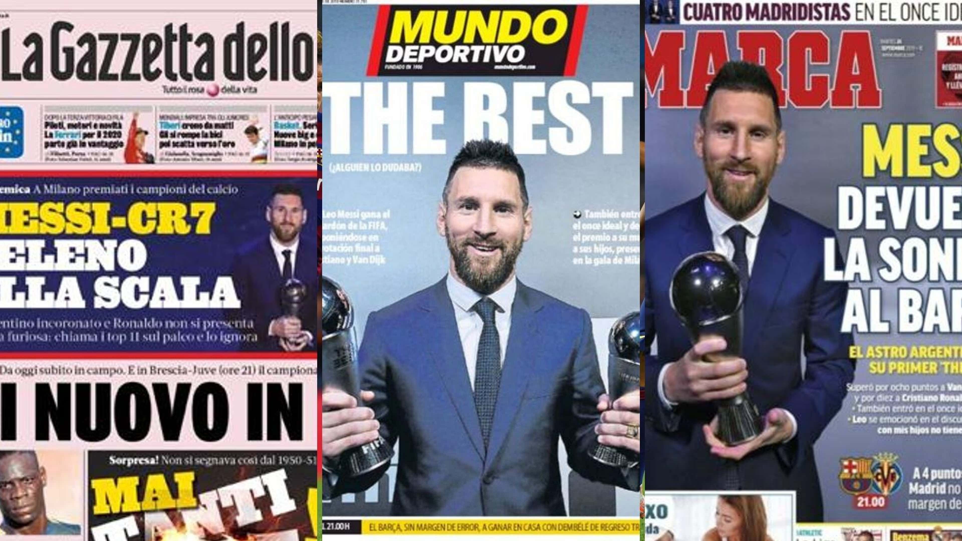 Leo Messi, protagonistas de las portadas tras ganar The Best