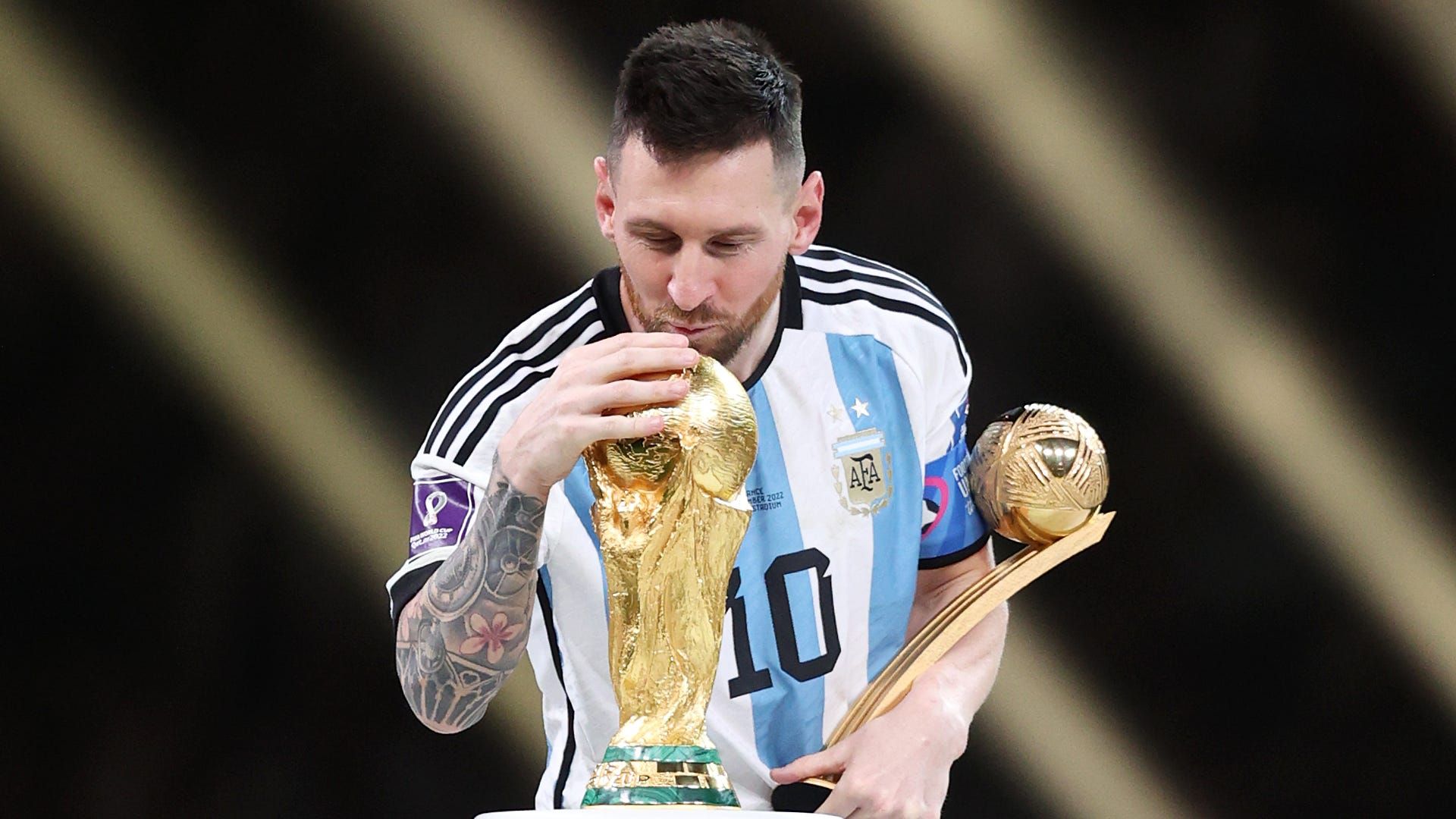 Lionel Messi World Cup trophy