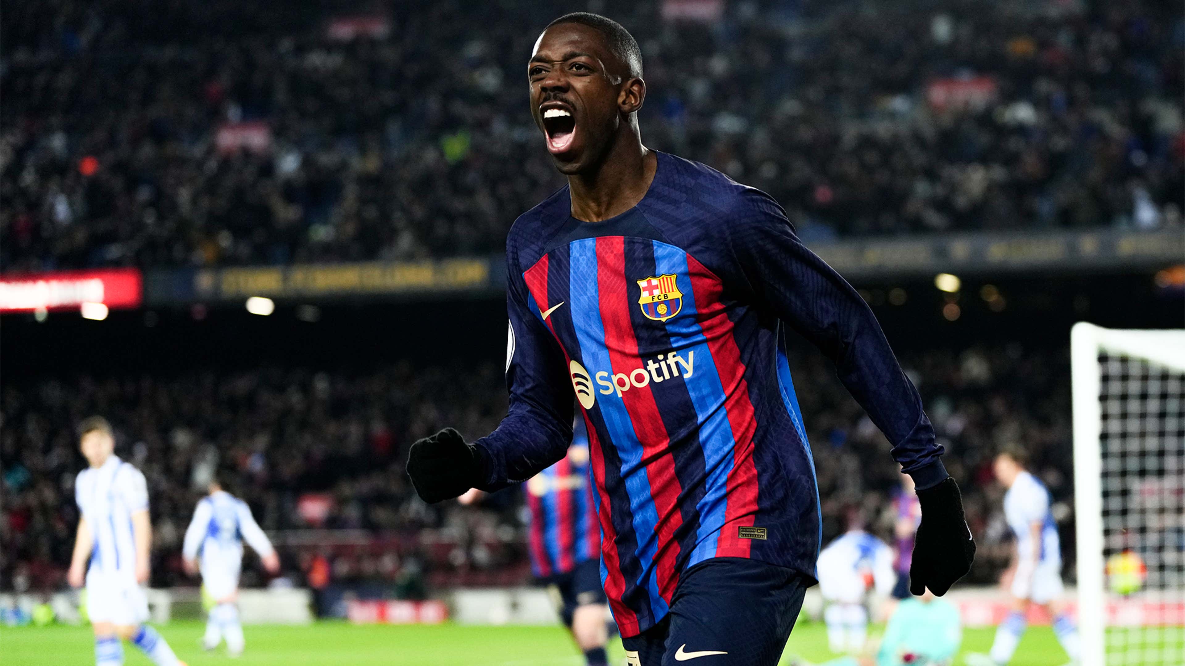 Ousmane Dembele Barcelona Real Sociedad Copa del Rey celebrate 2022-23