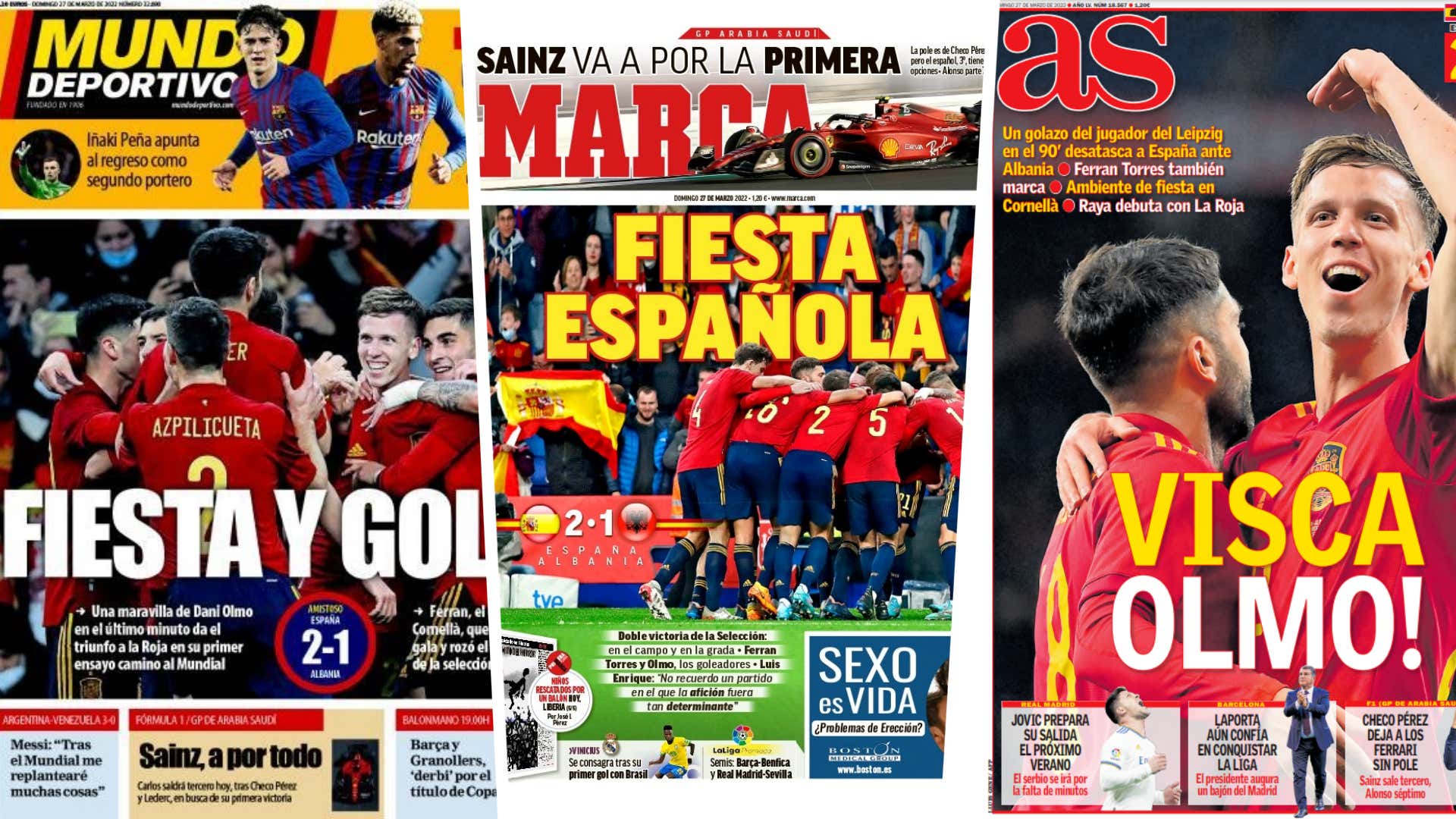 Las portadas de la prensa deportiva hoy 27 de marzo de 2022: la fiesta de  La Roja en Cataluña 
