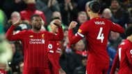 Liverpool celebrate Gini Wijnaldum's goal vs West Ham