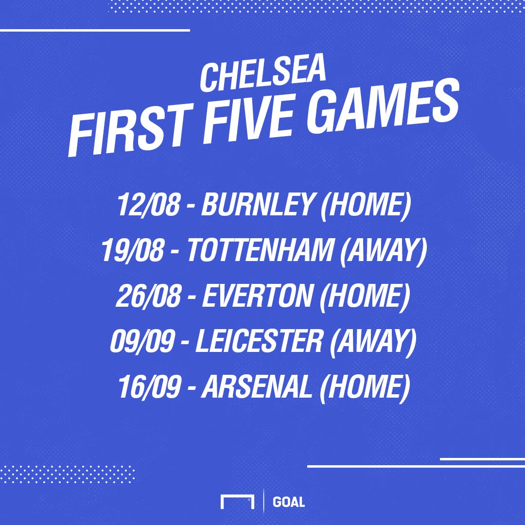 Chelsea first five fixtures