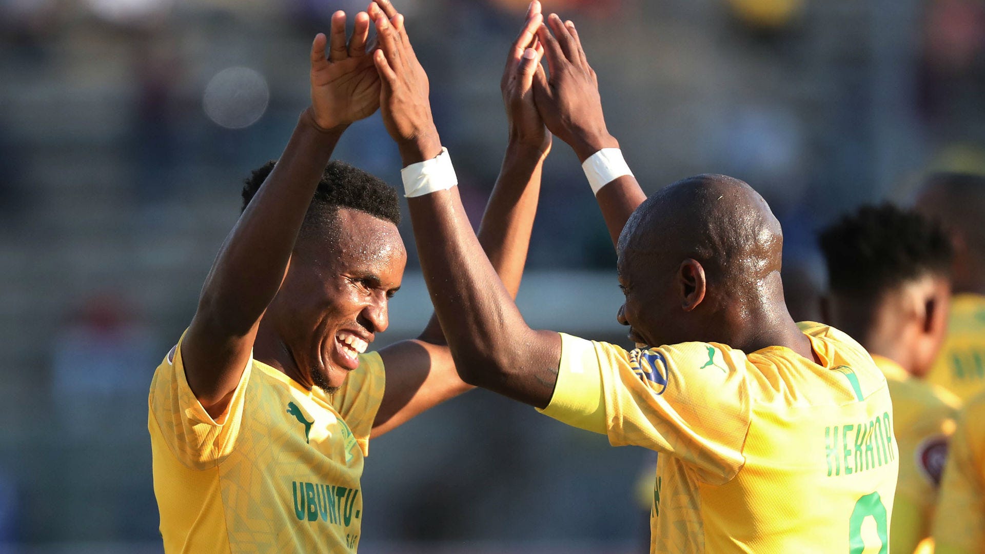 Mamelodi Sundowns v SuperSport United - August 2019 Themba Zwane and Hlompho Kekana