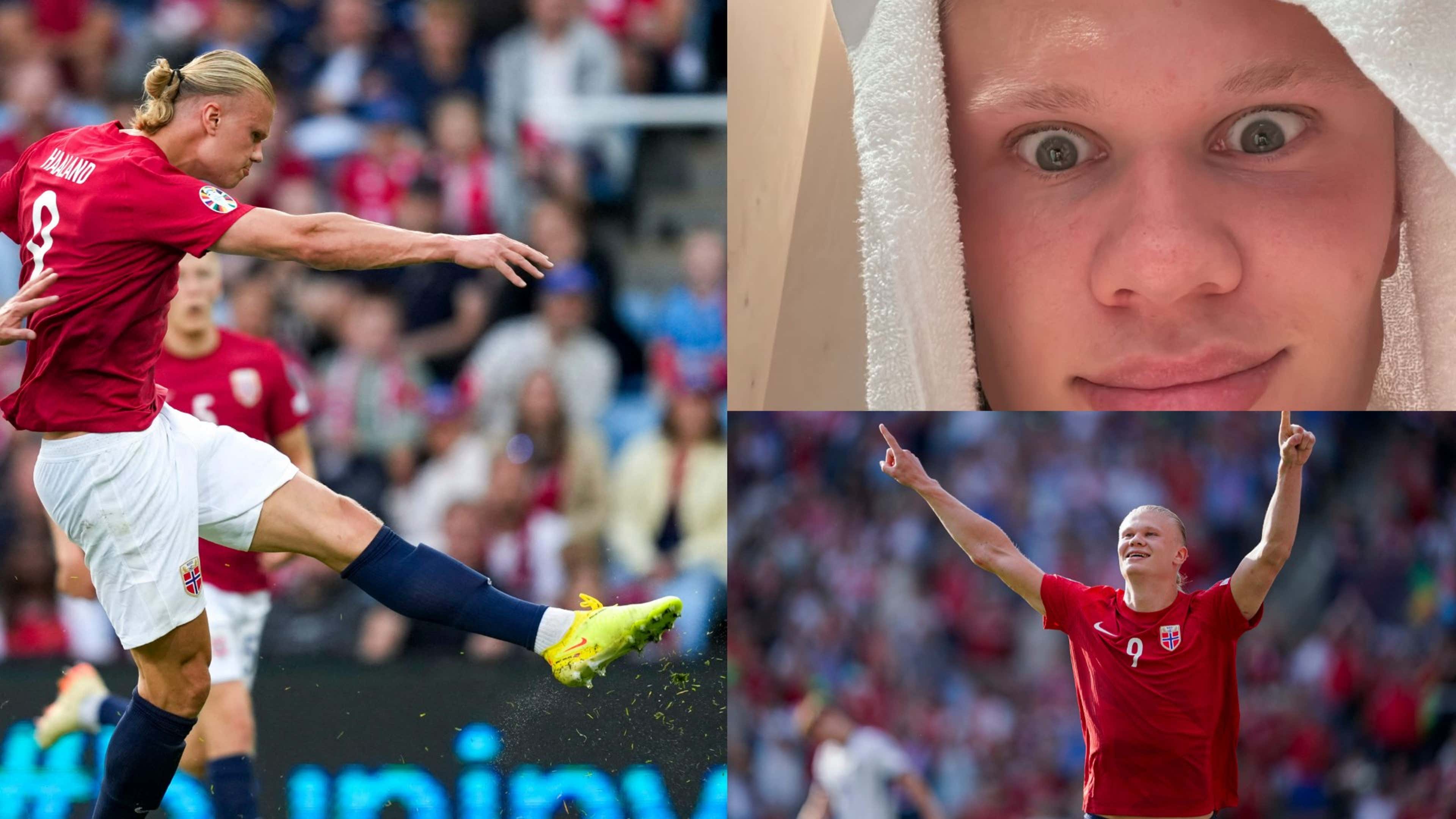 Never change Erling Haaland! Man City star posts hilarious towel selfie as  he jets off on holiday after two-goal showing for Norway