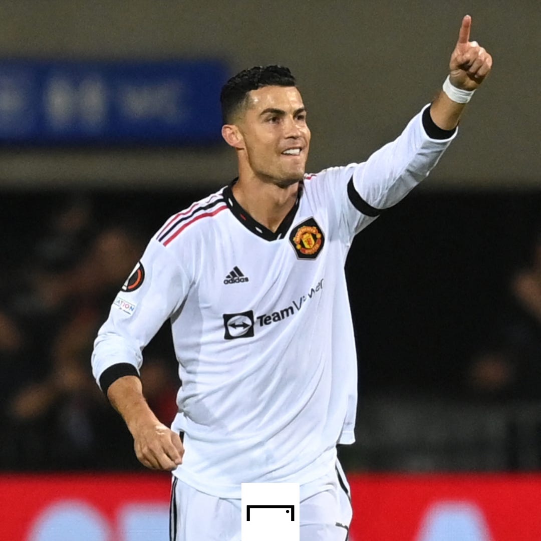 Cristiano Ronaldo celebrates Manchester United 2022-23 GFX