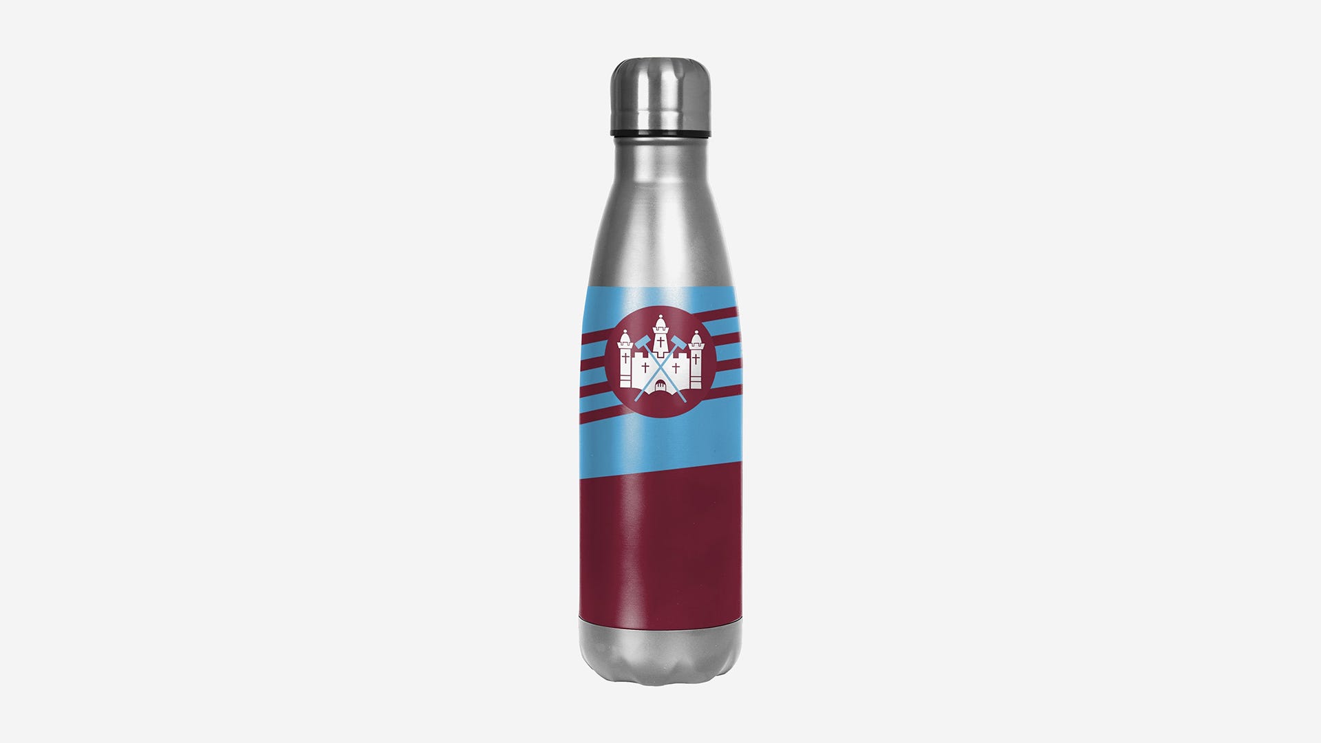 West Ham retro metal water bottle, 500ml