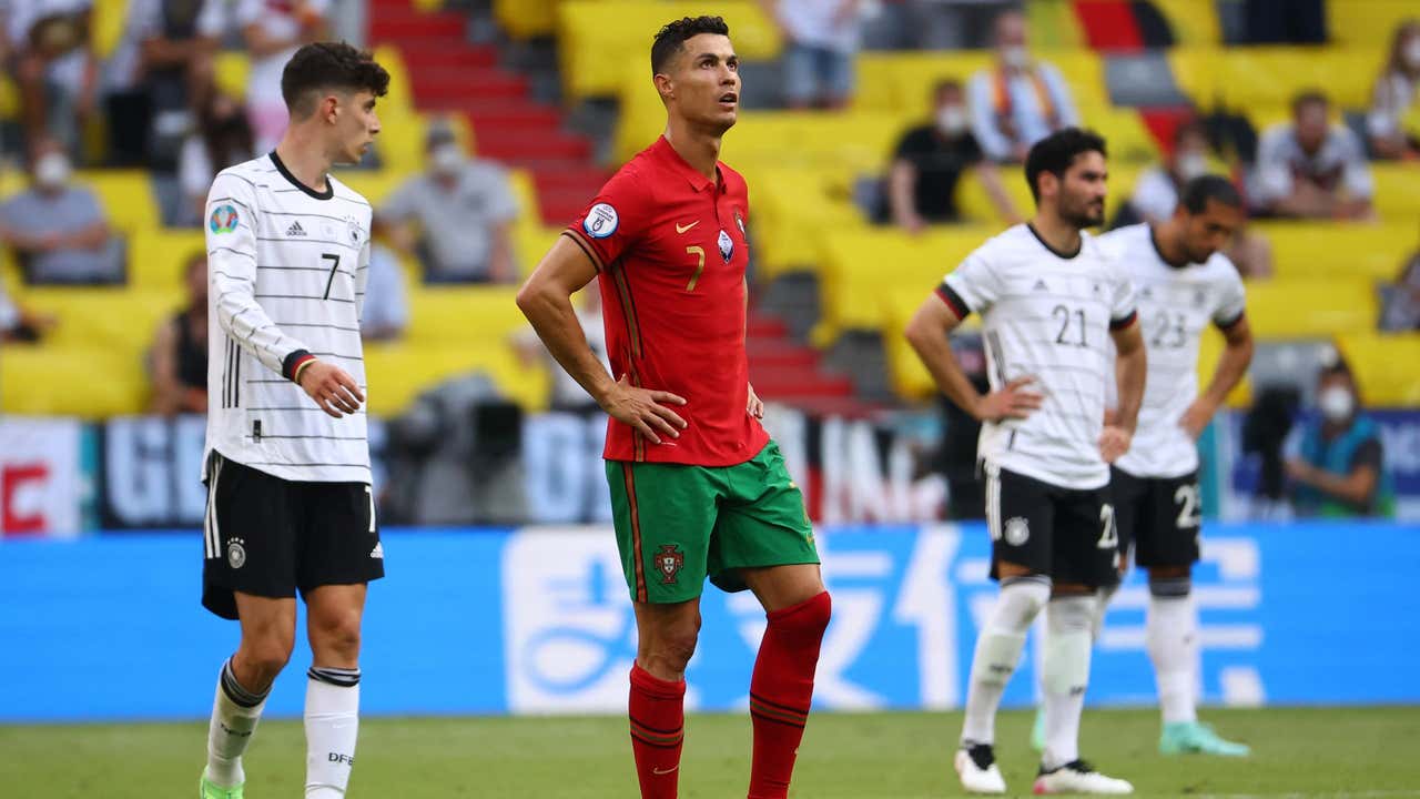 Portugal de Ronaldo estabeleceu um recorde indesejado na Euro depois de ter marcado quatro gols pela Alemanha