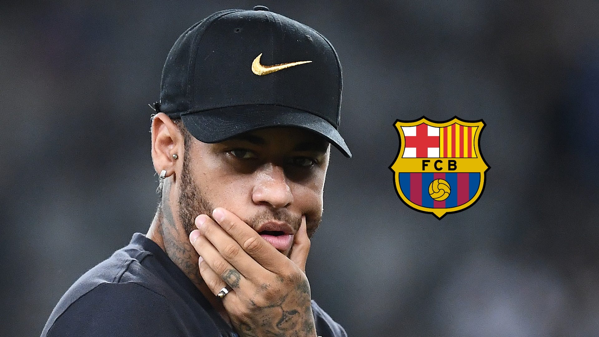 Neymar, Barcelona logo