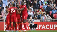 Sadio Mane Liverpool celebrate vs Man City FA Cup semi-final 2021-22