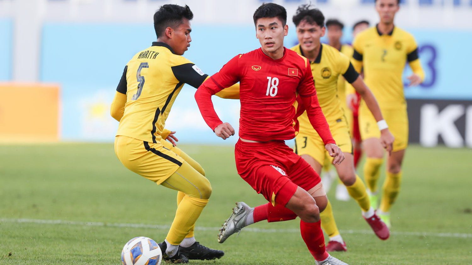 Nham Manh Dung Harith Haiqal U23 Vietnam U23 Malaysia 2022 U23 AFC Asian Cup
