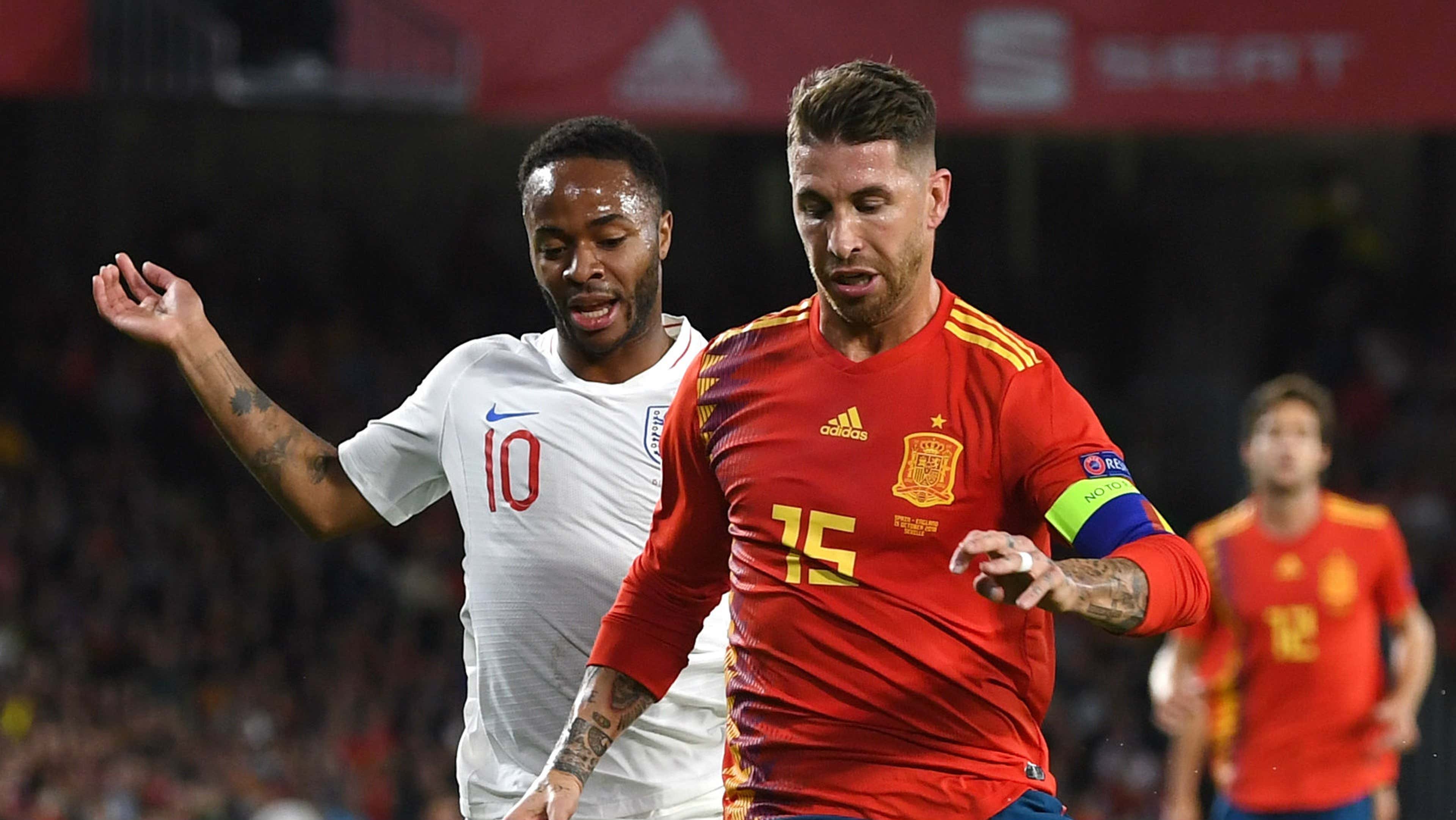 Sergio Ramos Raheem Sterling Spain vs England Nations League 2018-19