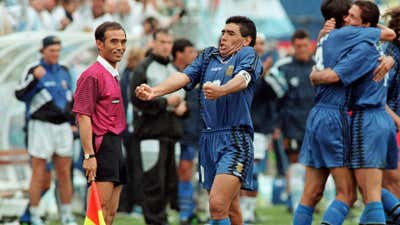 Diego Maradona Greece 1994 World Cup