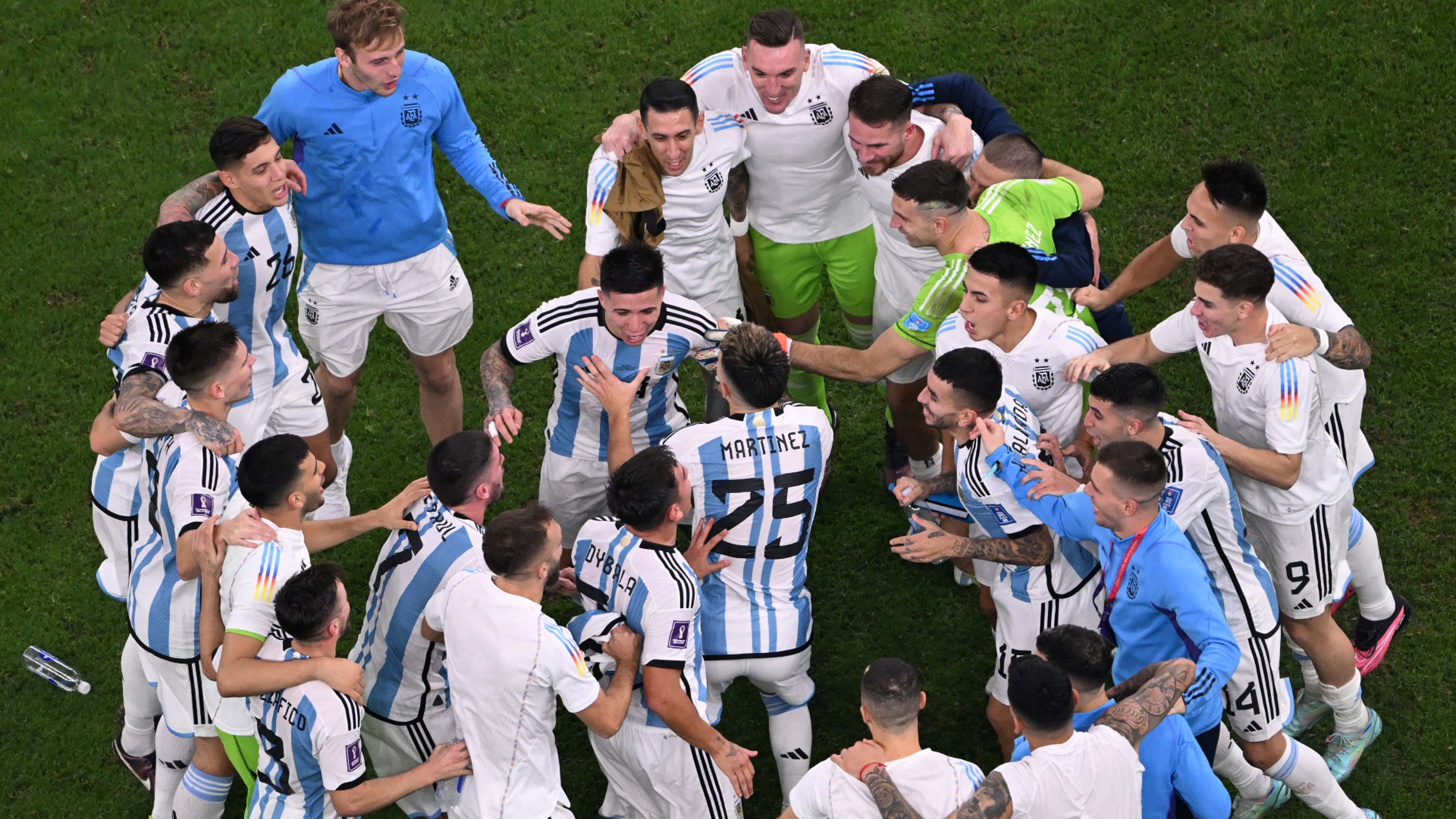 Argentina celebrate Croatia World Cup 2022
