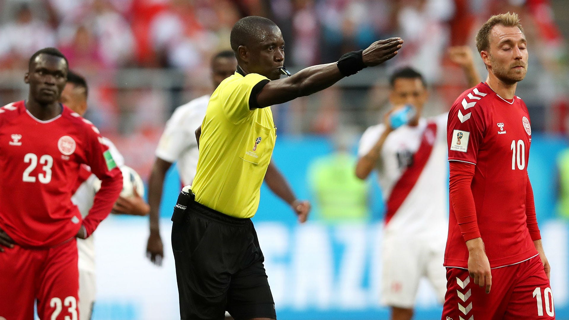 Referee Bakary Bassama Peru Denmark World Cup 2018