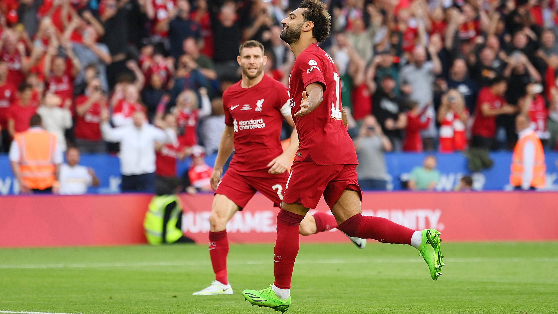 Mohamed Salah celebrate Liverpool Community Shield 2022-23