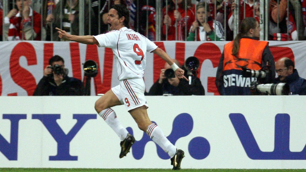 Filippo Inzaghi Milan Bayern Munich UEFA Champions League 11042007