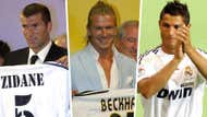 Zinedine Zidane David Beckham Cristiano Ronaldo Real Madrid Galacticos