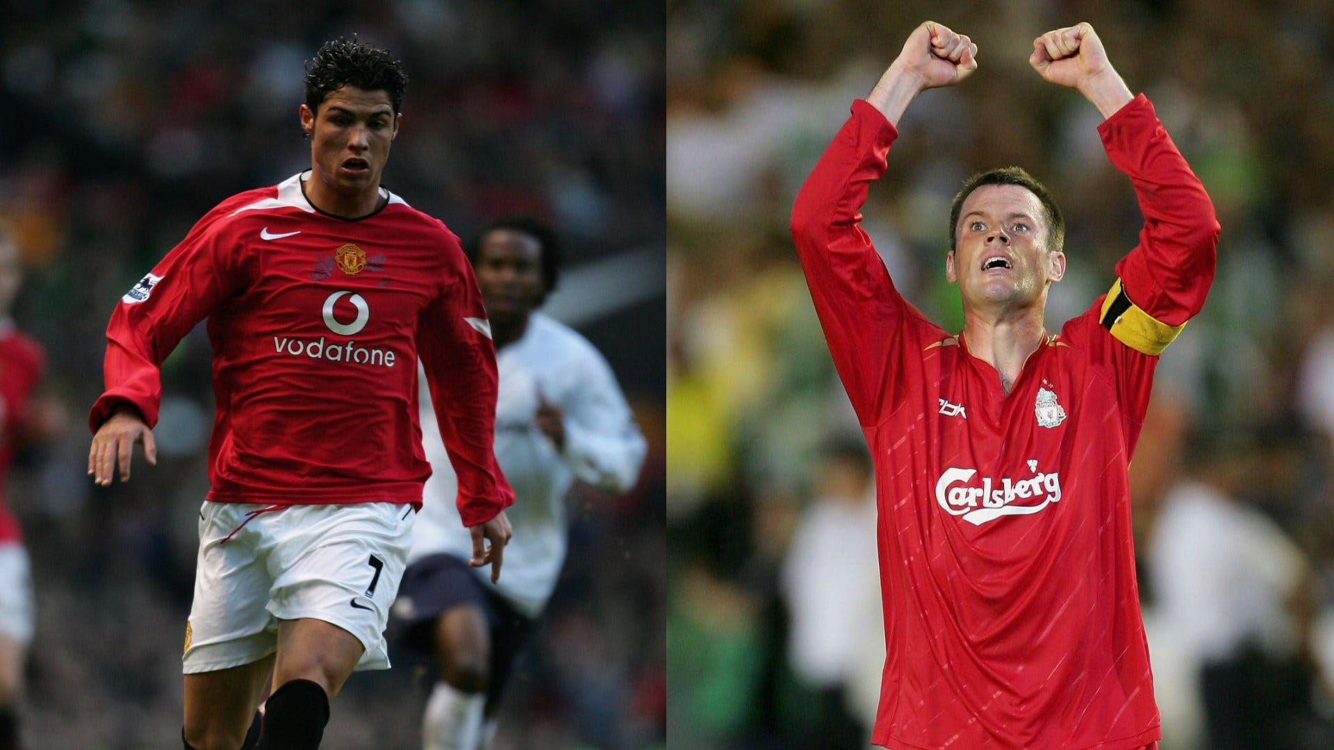 “Higher than Cristiano Ronaldo!” – Jamie Carragher celebrates his 2005 Ballon d’Or win, while Thierry Henry and Micah Richards mocking liverpool legend