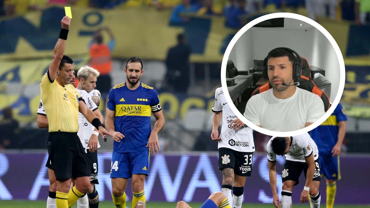 El Kun Agüero estalla contra Roberto Tobar por el arbitraje en el Corinthians-Boca: “Eres un doblete”