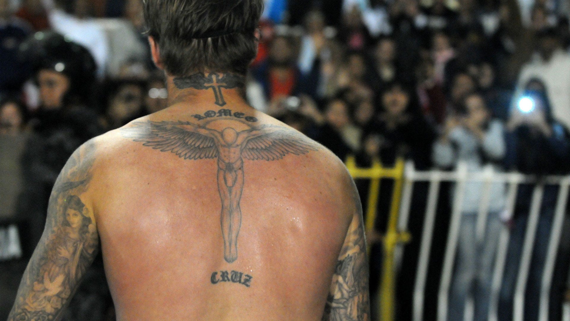 Micro-realistic rose tattoo done on Cruz Beckham's