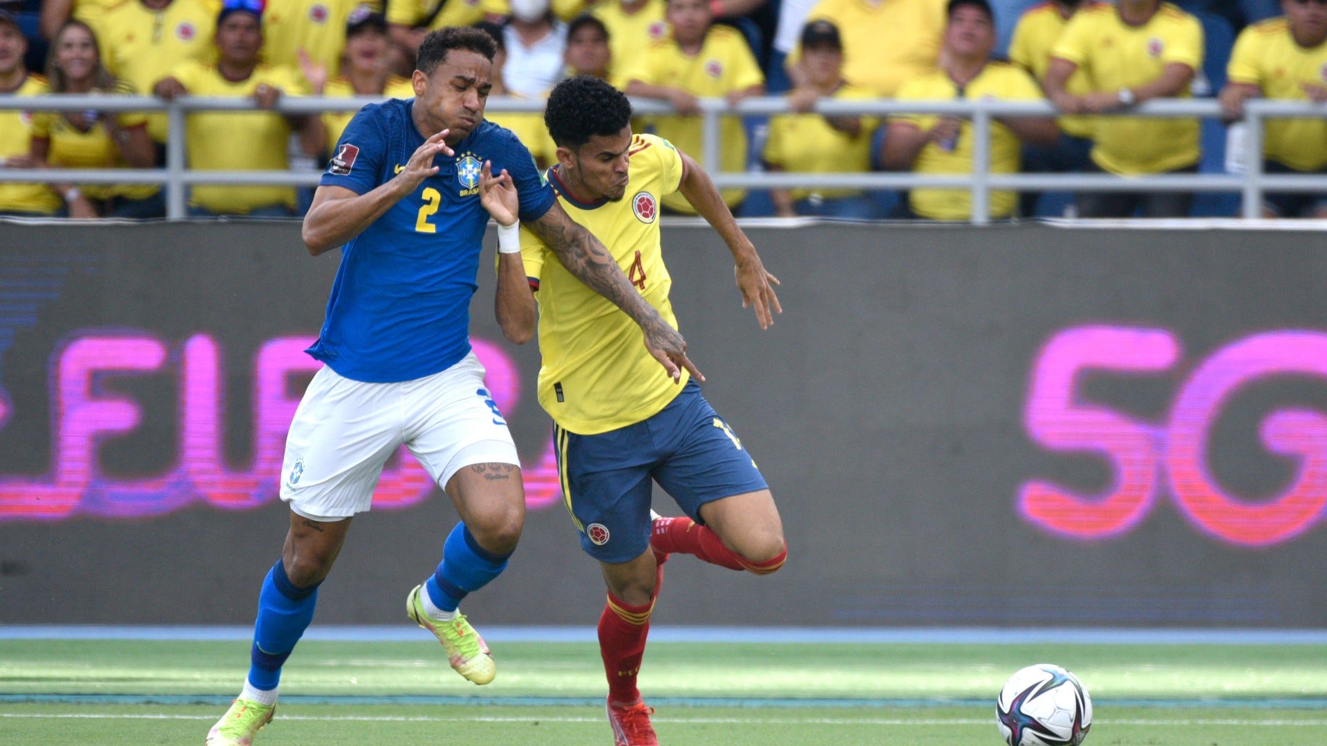 Luis Diaz Danilo Colombia vs Brazil World Cup qualifier 2021