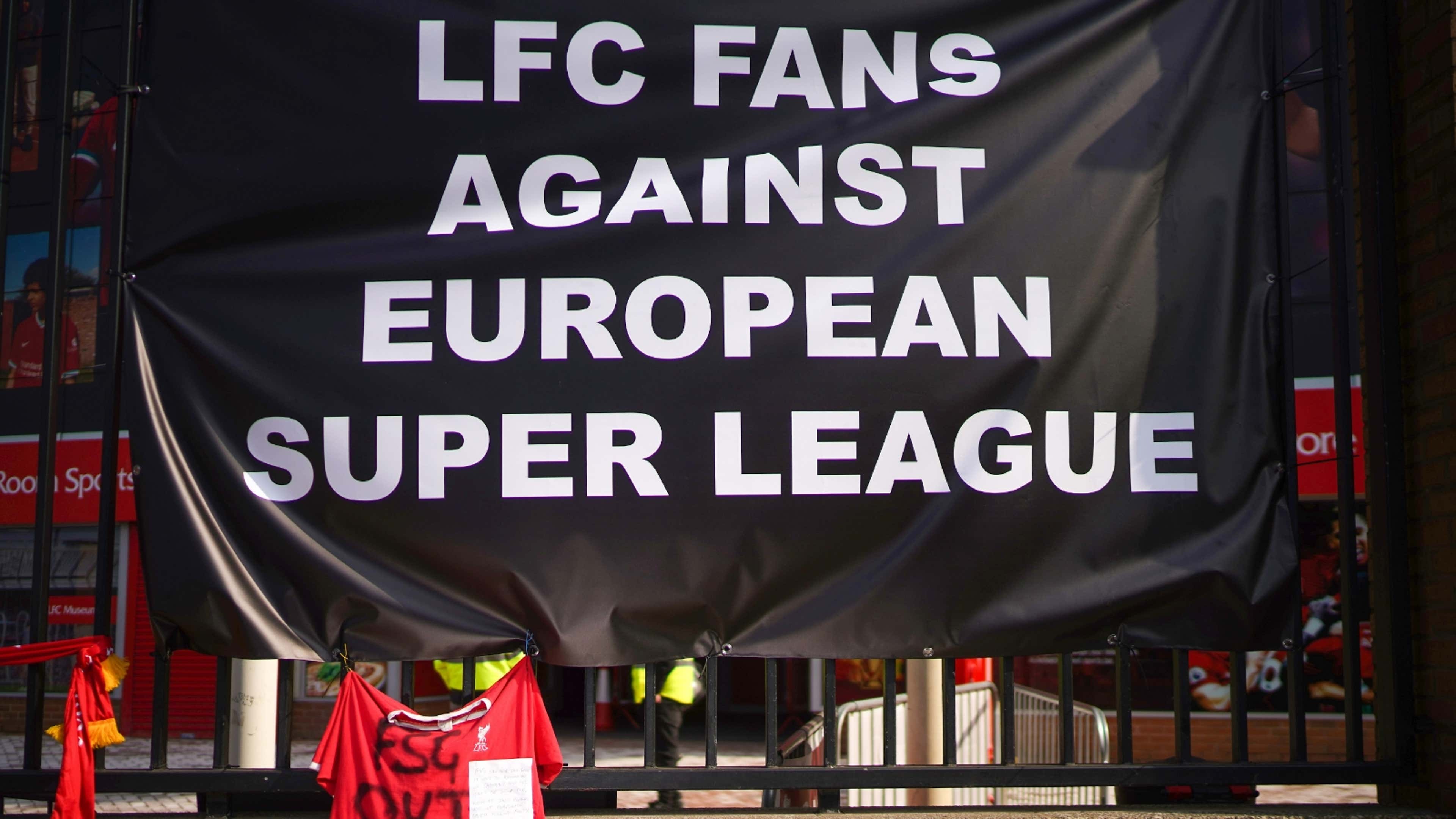 Liverpool Anfield Super League protest