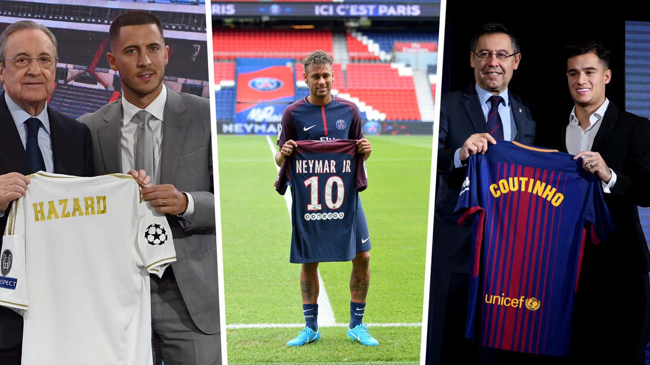 What is the highest transfer fees paid by European giants like Manchester United, Real Madrid, Barcelona and others?