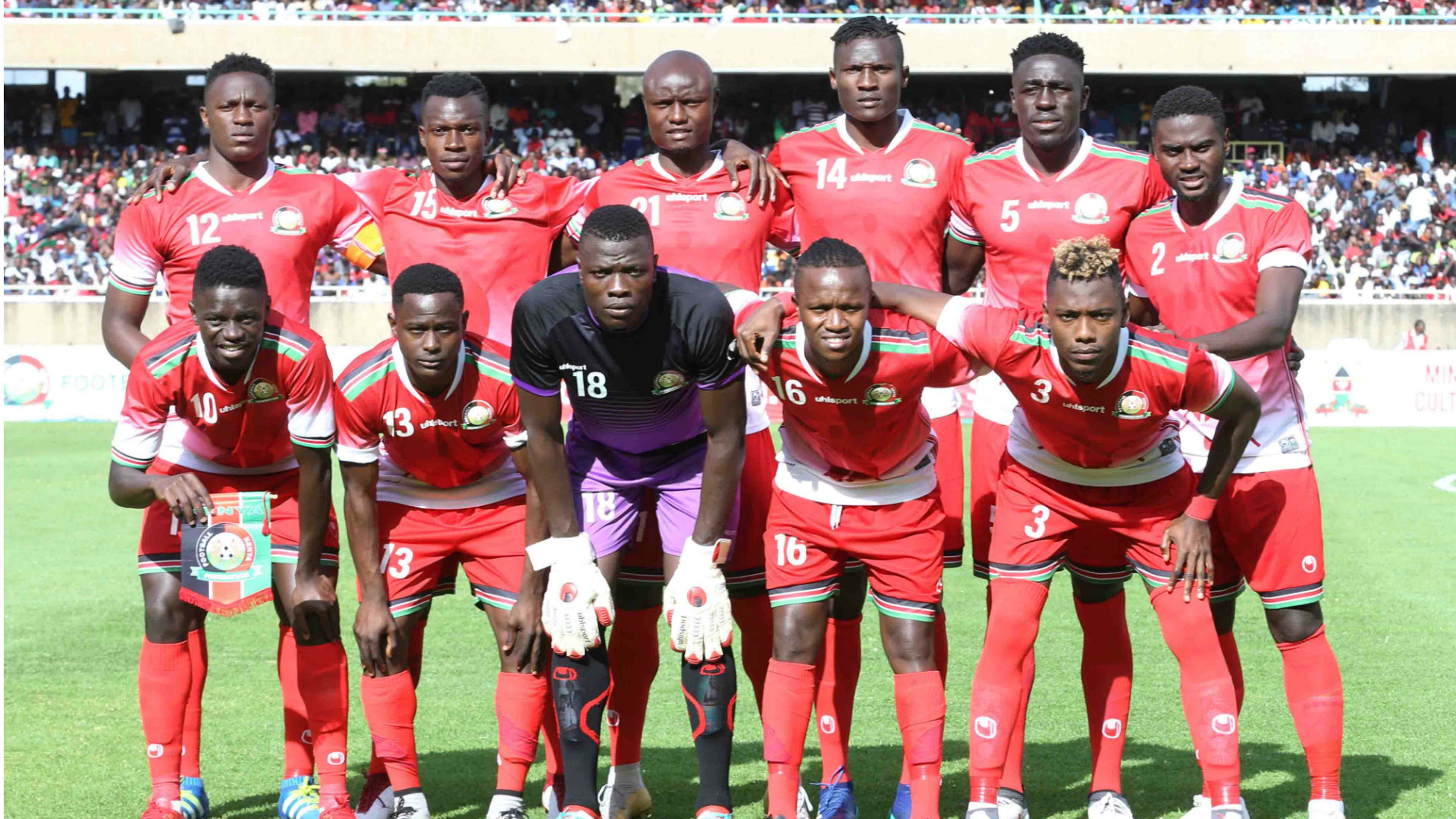 Kenya and Harambee Stars squad v Ethiopia.