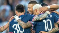 PSG's famous frontline triumvirate celebrate a goal