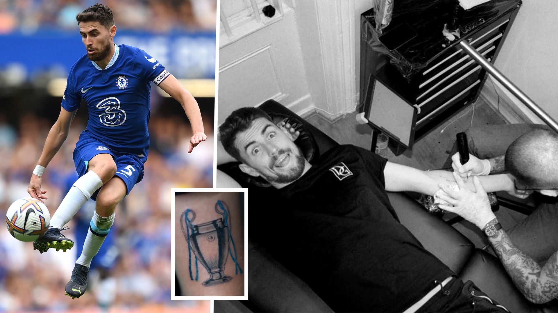 Chelsea star Jorginho shows off new Champions League tattoo after Tuchel  sacking | Goal.com