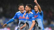 Napoli celebrates goal against Lazio