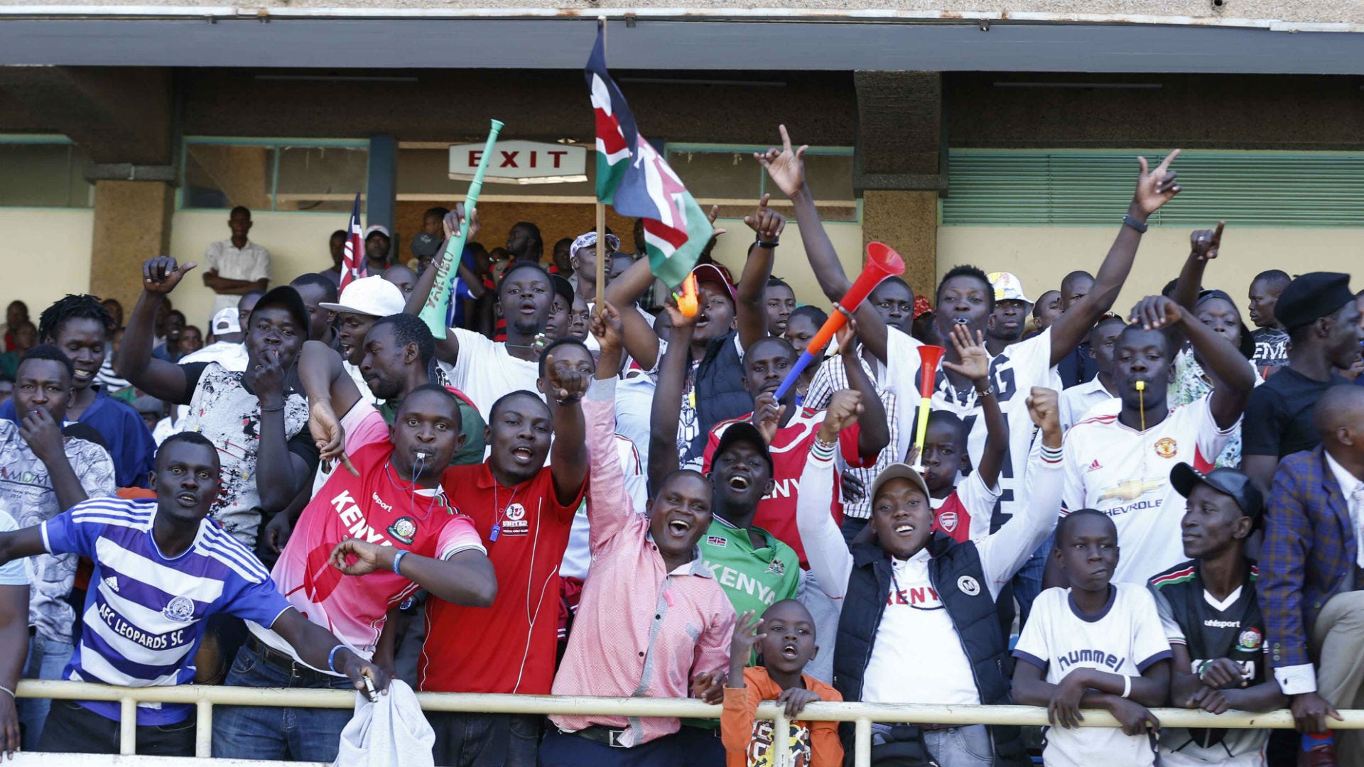 Kenya and Harambee Stars fans v Tanzania.