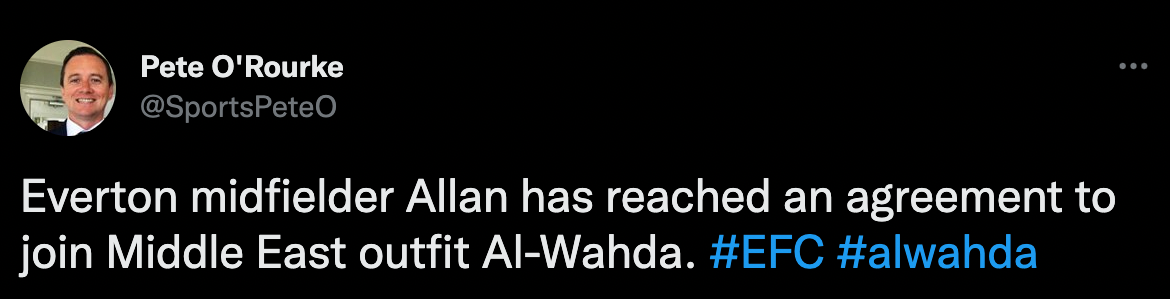 Allan Al-Wahda tweet
