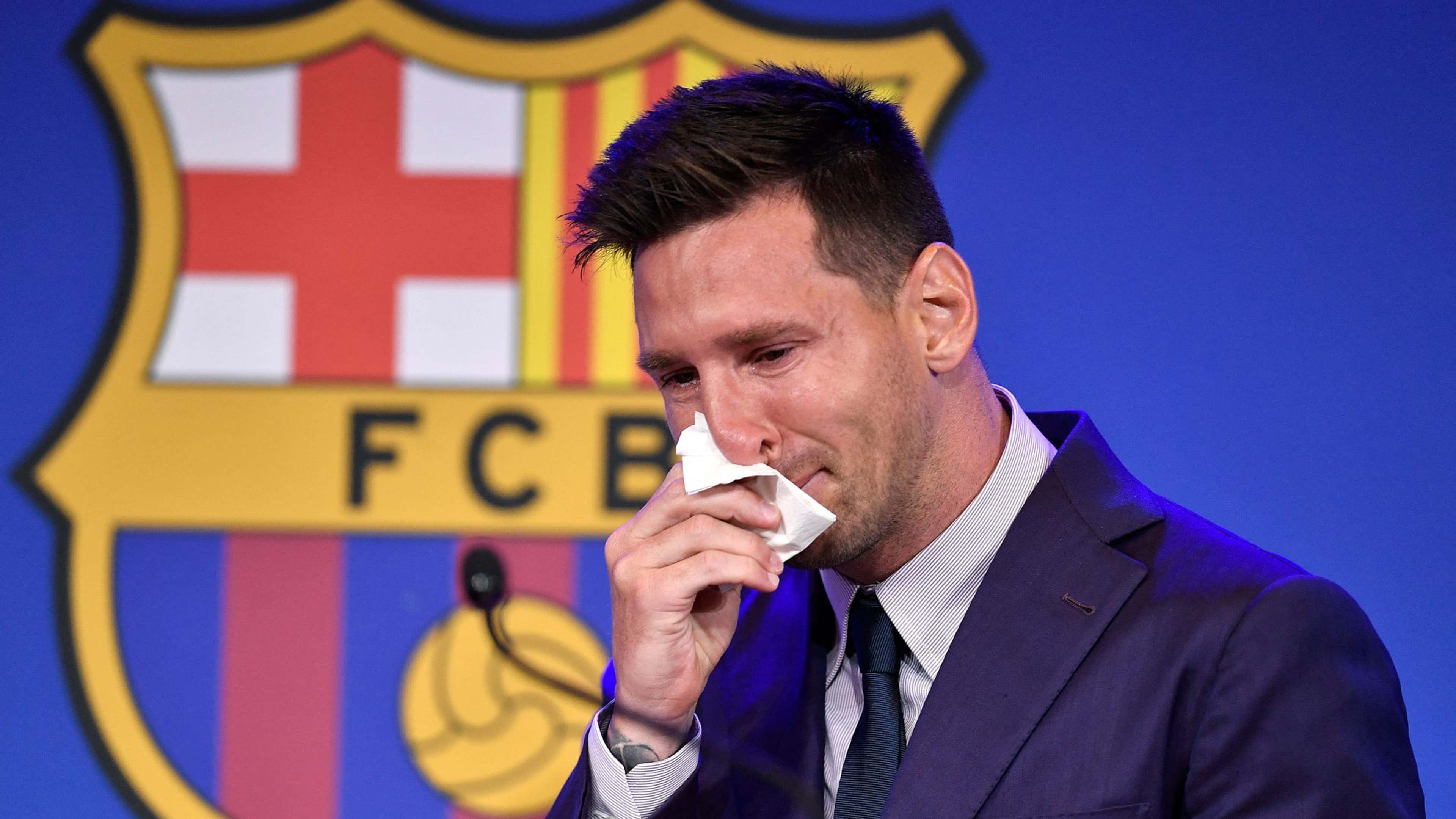 Lionel Messi Barcelona tears