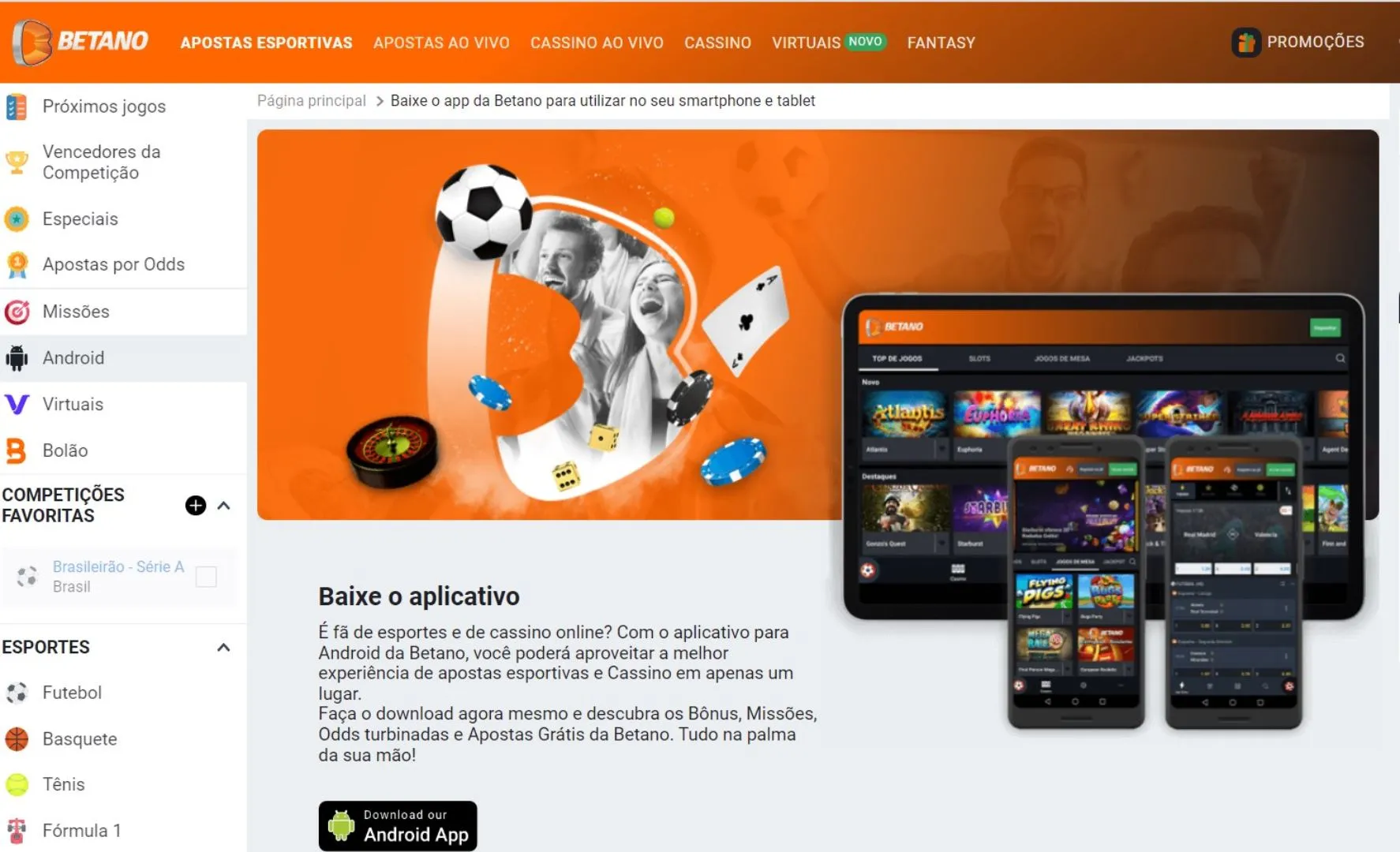 Betano App – baixar aplicativo móvel para Android (APK)