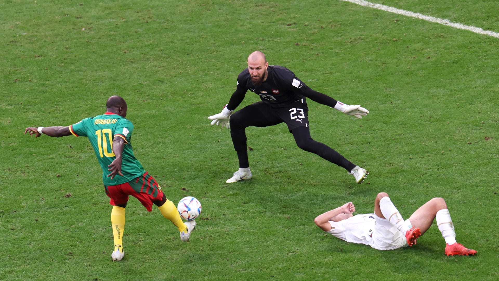 Vincent Aboubakar, Vanja Milinkovic-Savic, Cameroon vs Serbia, November 2022