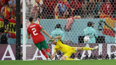 Hakimi penalty Spain v Morocco 2022 World Cup