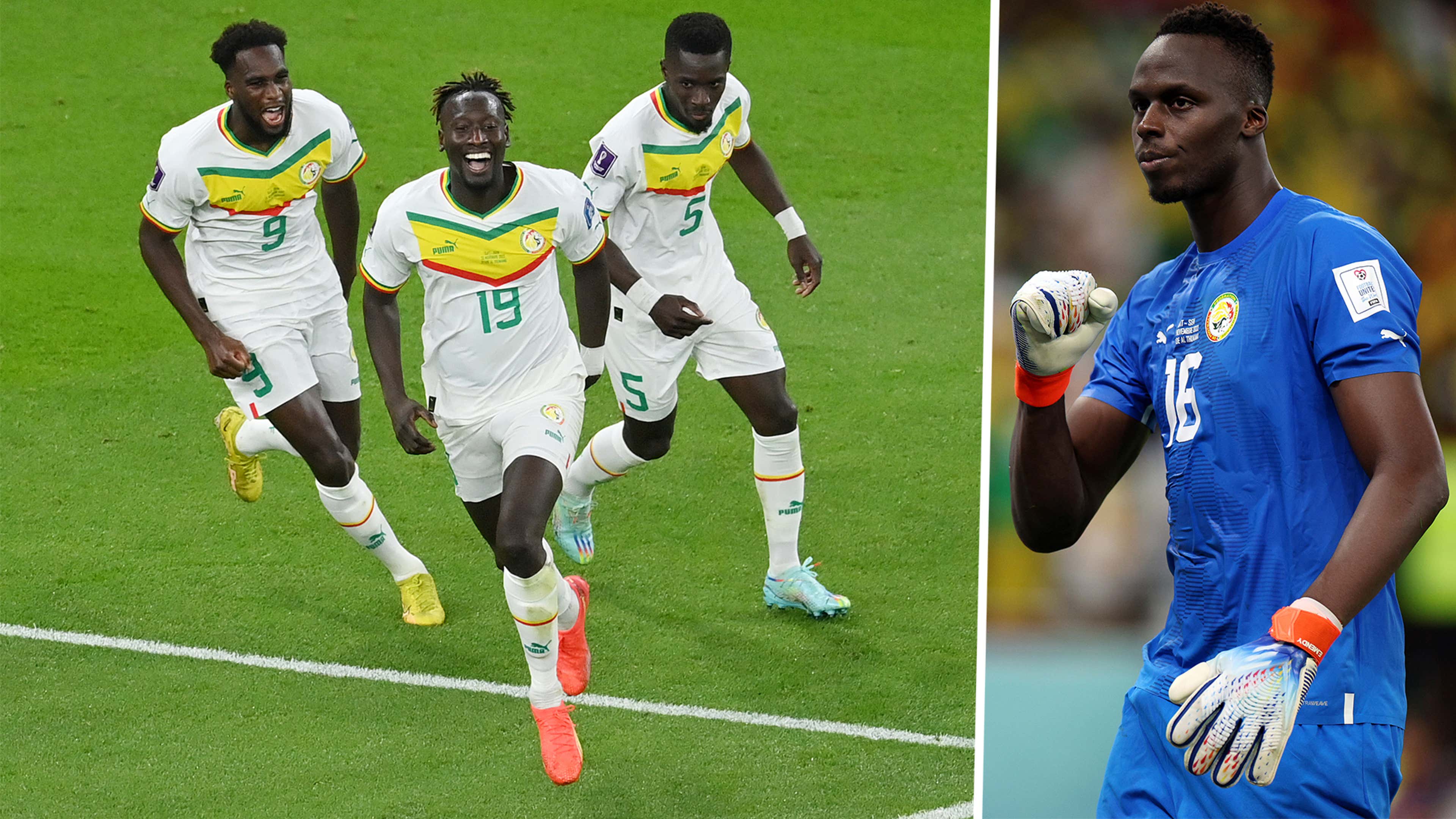 Senegal celebrating Edouard Mendy World Cup