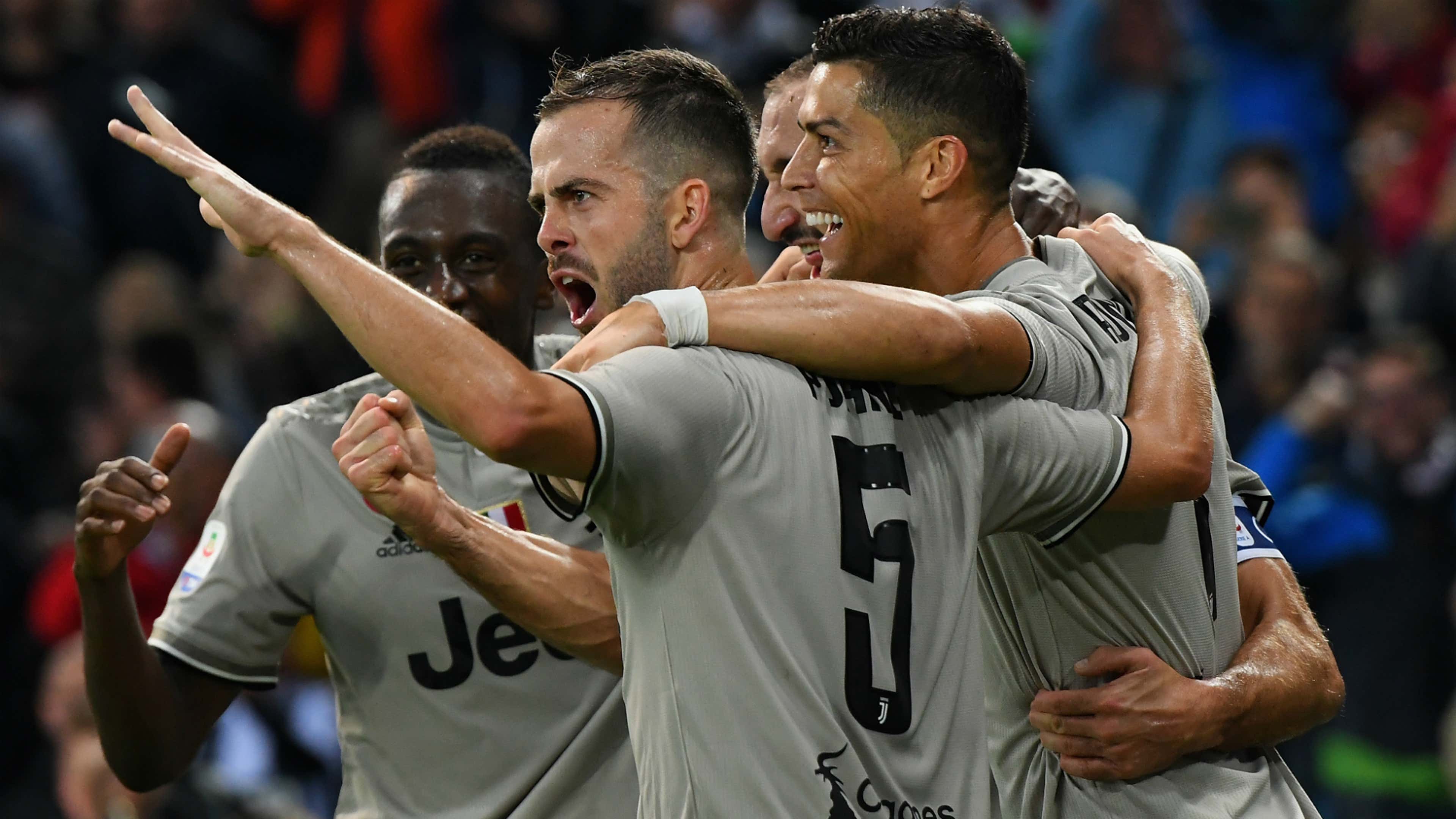 Juventus celebrating Udinese Juventus Serie A