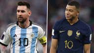 Lionel Messi Argentina Kylian Mbappe France World Cup 2022