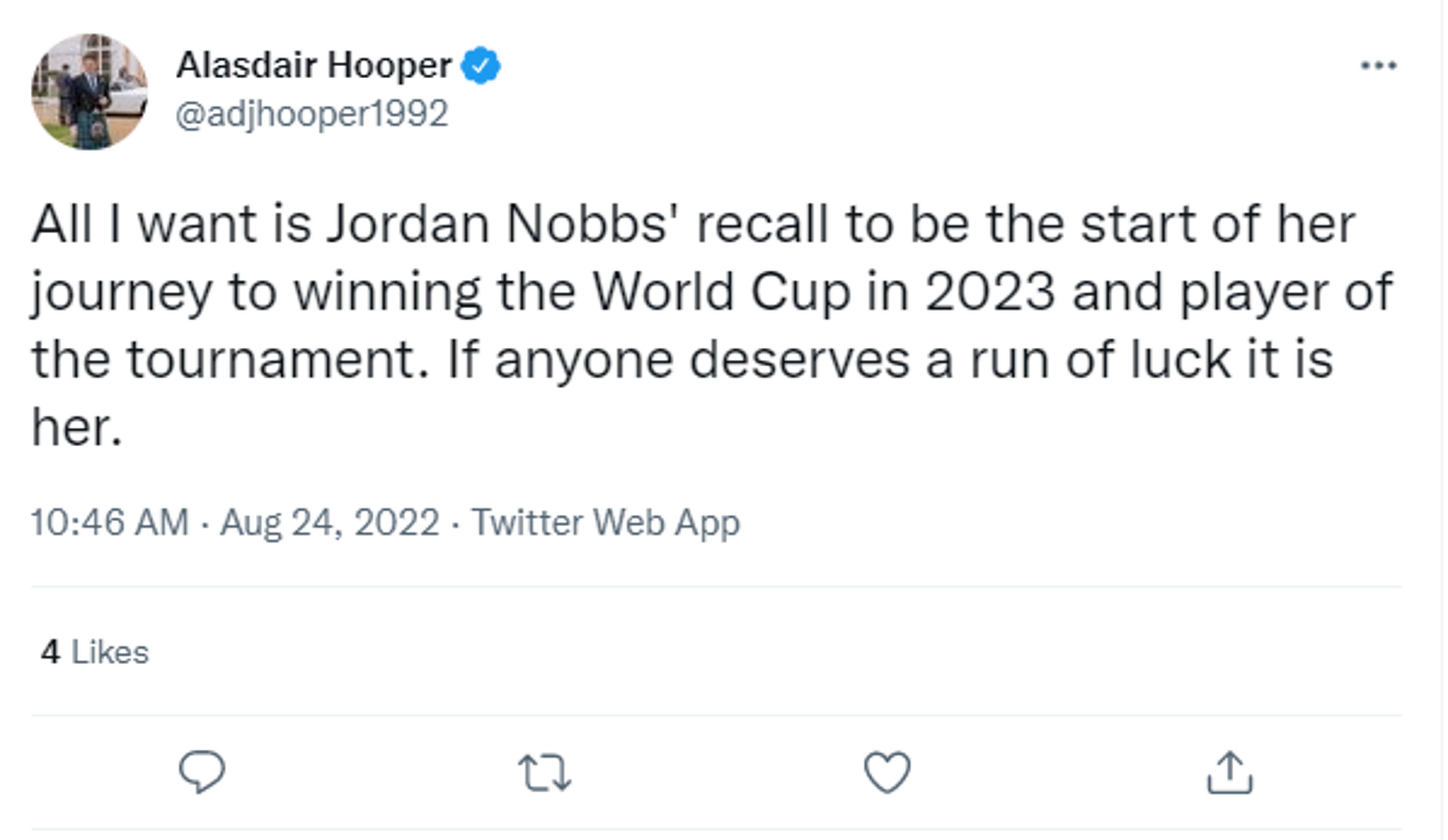 Nobbs tweet