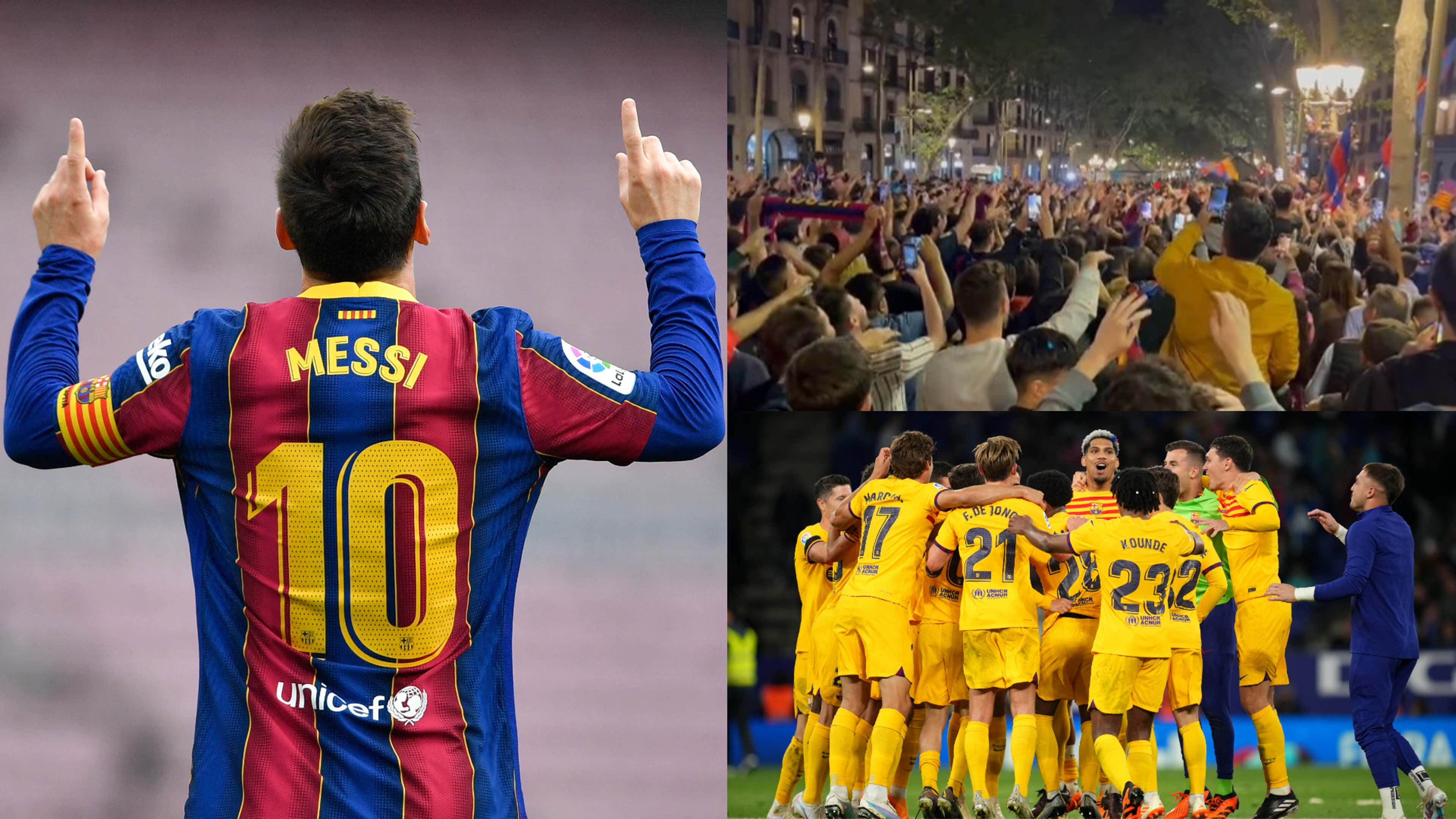 Lionel Messi Barcelona fans title celebrations