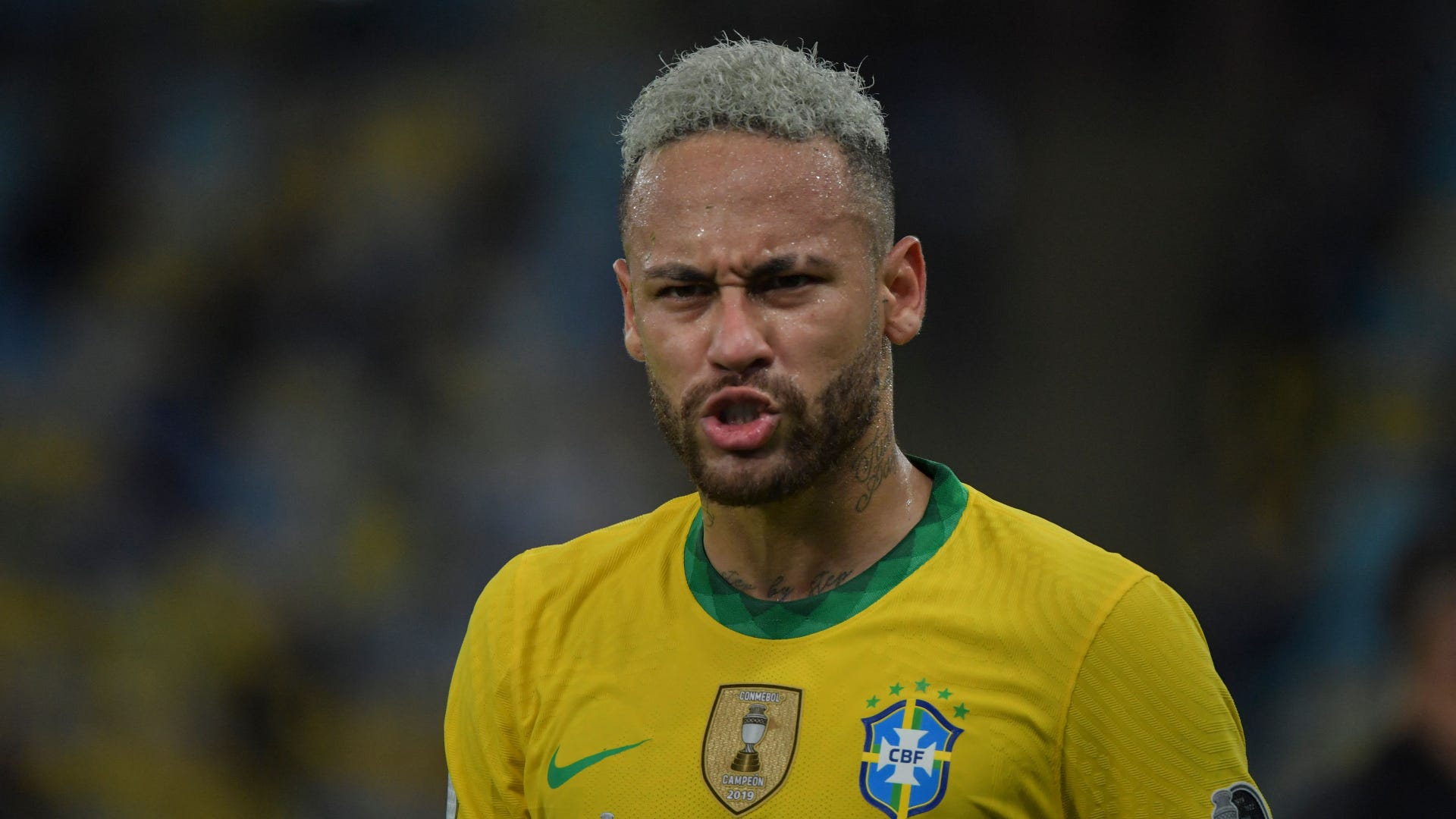 Neymar Brazil react
