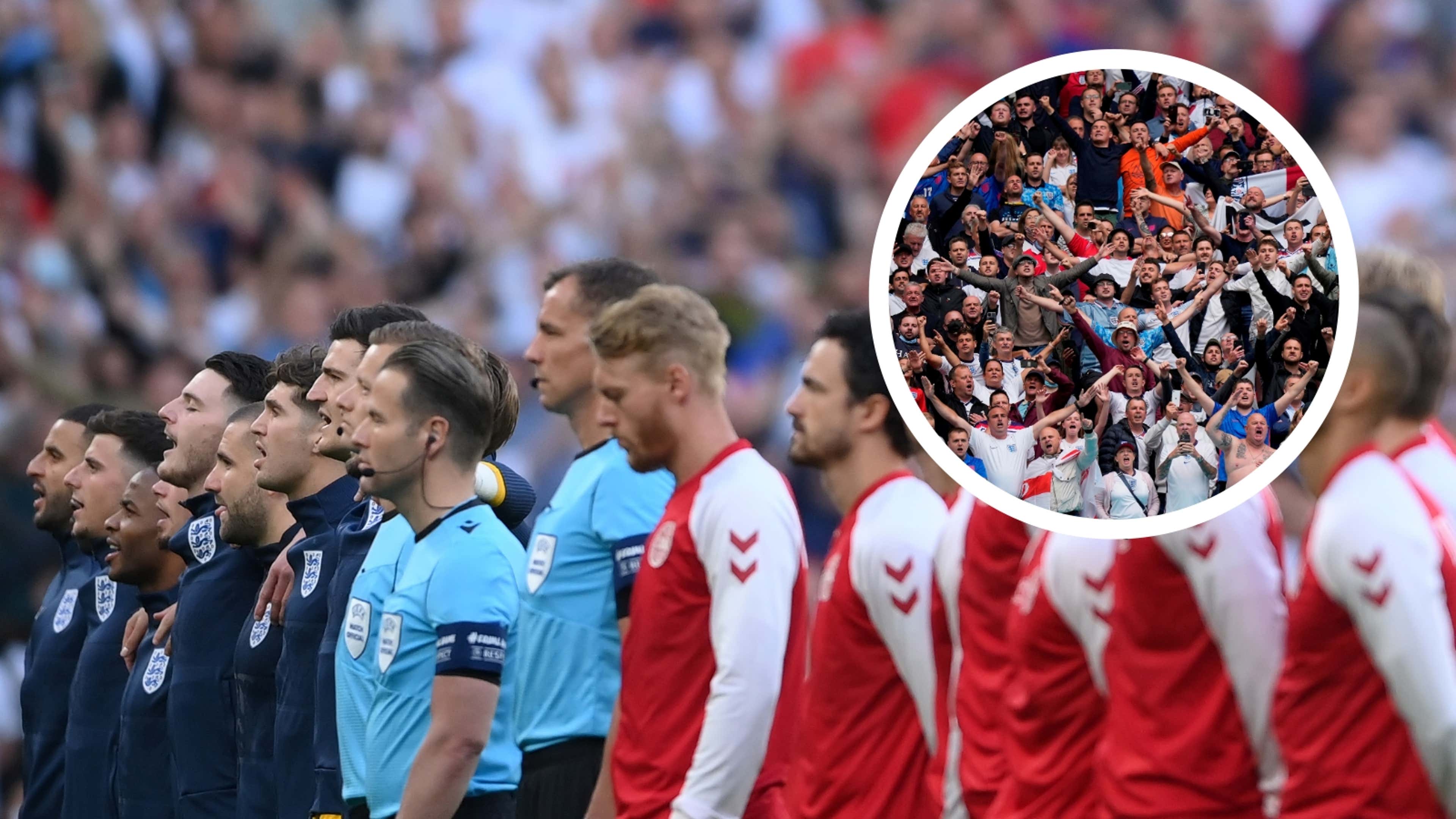 England anthem Denmark crowd boo