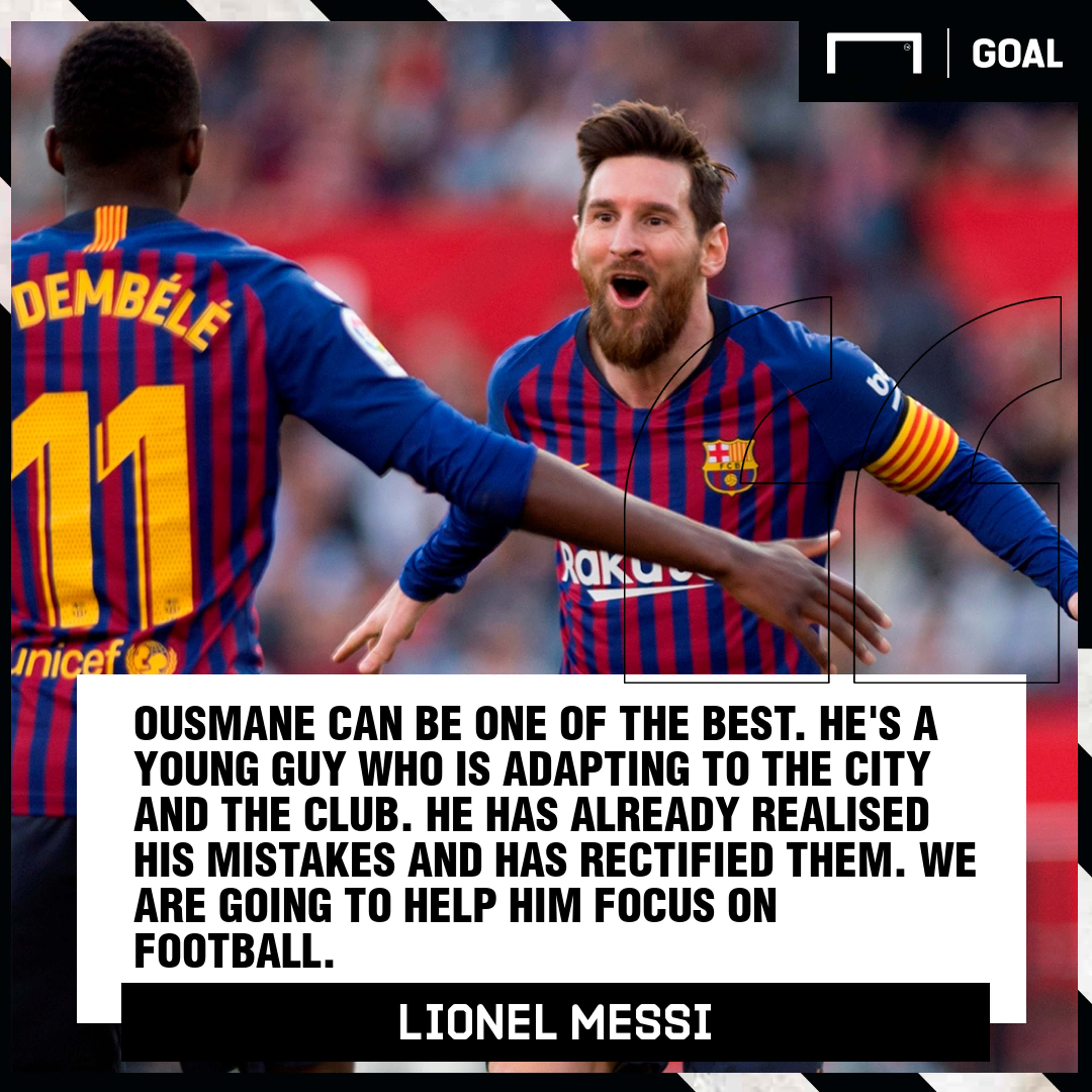 Ousmane Dembele Lionel Messi Barcelona PS