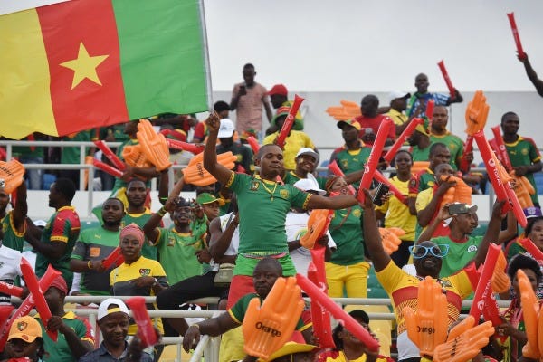 Cameroon fans in Gabon